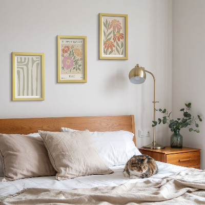3-piece wall art set Botanical motifs poster Paris minimalism