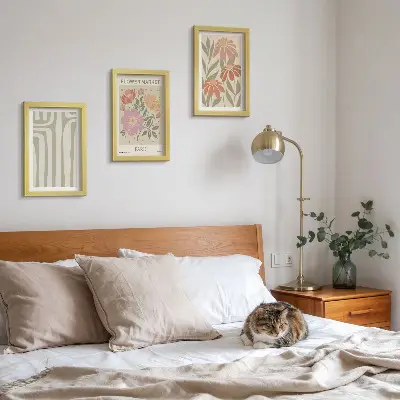 3-piece botanical wall art set minimalist Paris motifs poster collection