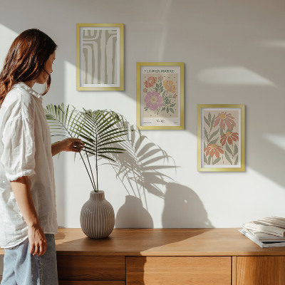 3-piece wall art set Botanical motifs poster Paris minimalism