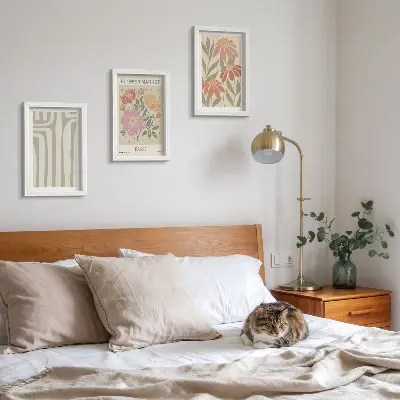 3-piece botanical wall art set minimalist Paris motifs poster collection