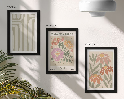 3-piece wall art set Botanical motifs poster Paris minimalism