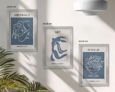Framed triptych featuring Matisse's stylish abstract patterns with figures and flowers
