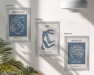 Framed triptych Matisse's stylish abstract patterns with figures and flowers