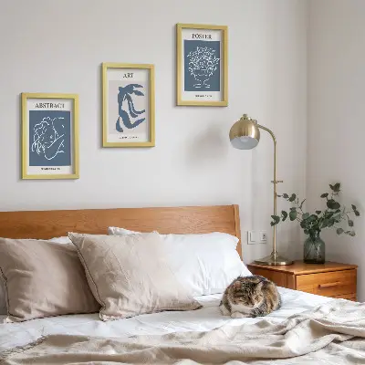 Framed triptych featuring Matisse's stylish abstract patterns with figures and flowers