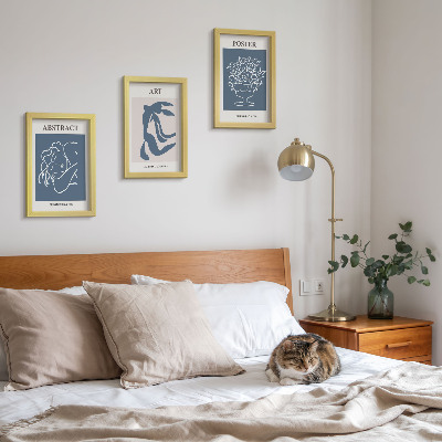 Framed triptych Matisse's stylish abstract patterns with figures and flowers