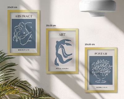 Framed triptych Matisse's stylish abstract patterns with figures and flowers