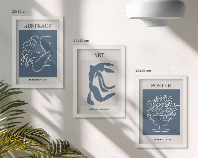 Framed triptych Matisse's stylish abstract patterns with figures and flowers