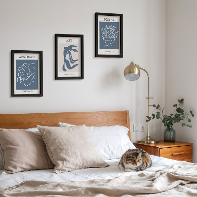 Framed triptych Matisse's stylish abstract patterns with figures and flowers