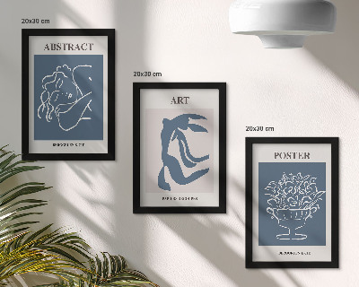 Framed triptych Matisse's stylish abstract patterns with figures and flowers