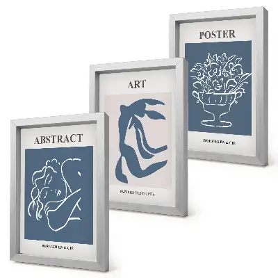 Framed triptych featuring Matisse's stylish abstract patterns with figures and flowers
