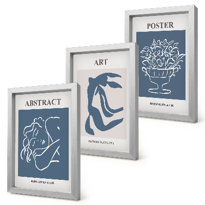 Framed triptych Matisse's stylish abstract patterns with figures and flowers