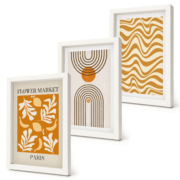 3-piece wall art set Floral and geometric patterns fashion posters