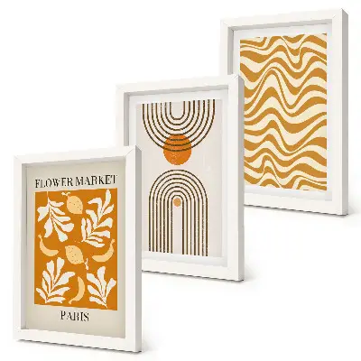 3-piece wall art set floral and geometric pattern fashion posters
