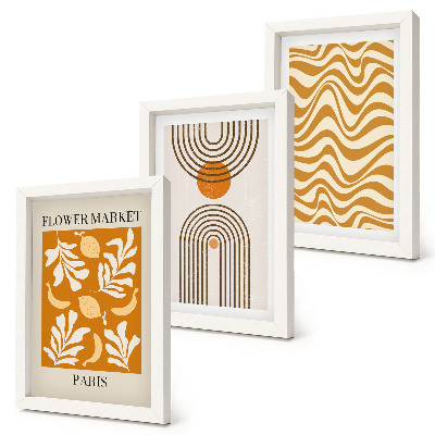 3-piece wall art set Floral and geometric patterns fashion posters