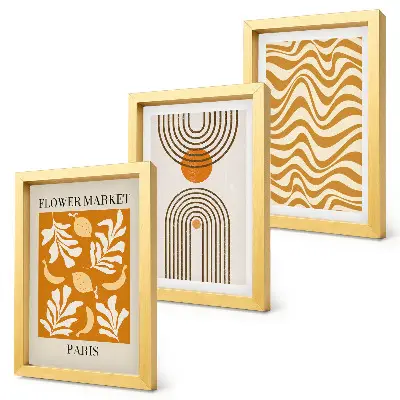 3-piece wall art set floral and geometric pattern fashion posters