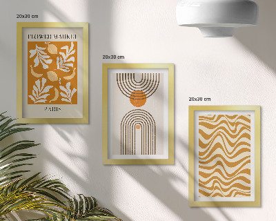 3-piece wall art set Floral and geometric patterns fashion posters