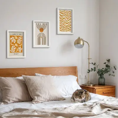 3-piece wall art set floral and geometric pattern fashion posters