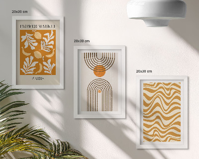 3-piece wall art set Floral and geometric patterns fashion posters