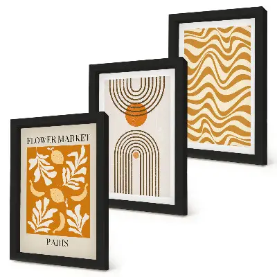 3-piece wall art set floral and geometric pattern fashion posters