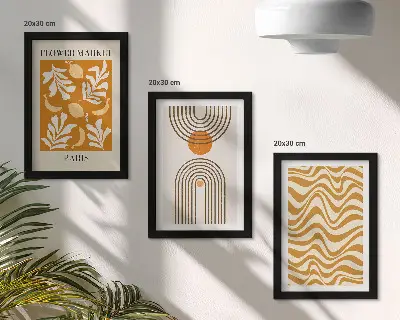 3-piece wall art set floral and geometric pattern fashion posters