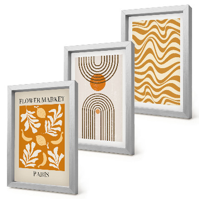 3-piece wall art set Floral and geometric patterns fashion posters