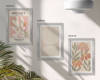 Photo frame wall Abstract shapes with plant motifs in pastels