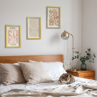 Photo frame wall Abstract shapes with plant motifs in pastels