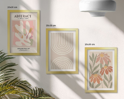 Photo frame wall Abstract shapes with plant motifs in pastels