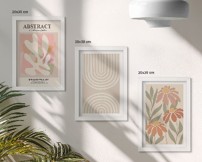 Photo frame wall Abstract shapes with plant motifs in pastels