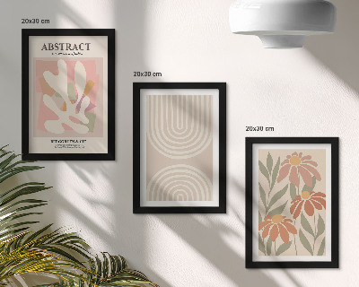 Photo frame wall Abstract shapes with plant motifs in pastels