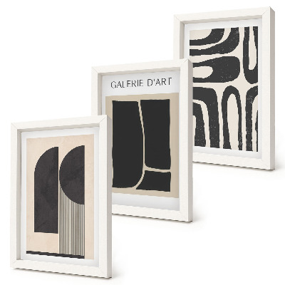 Framed triptych Abstract shapes minimalist posters