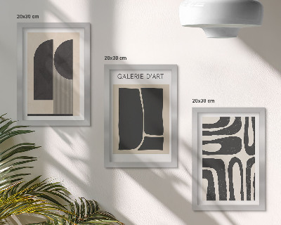 Framed triptych Abstract shapes minimalist posters