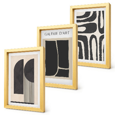 Framed triptych Abstract shapes minimalist posters