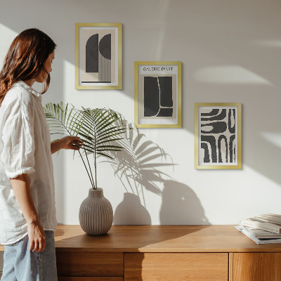 Framed triptych Abstract shapes minimalist posters