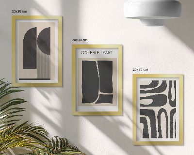 Framed triptych Abstract shapes minimalist posters