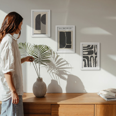 Framed triptych Abstract shapes minimalist posters