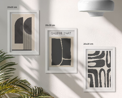 Framed triptych Abstract shapes minimalist posters