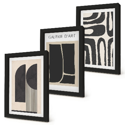 Framed triptych Abstract shapes minimalist posters
