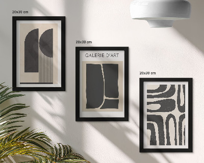 Framed triptych Abstract shapes minimalist posters