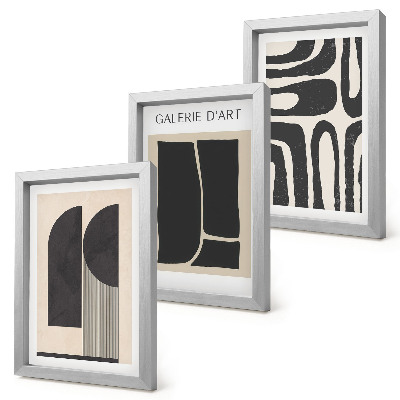 Framed triptych Abstract shapes minimalist posters