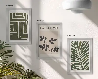3-piece botanical wall art set in a boho minimalist style