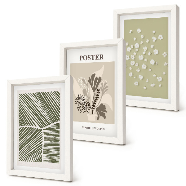 Photo frame wall Plant motifs in subdued colors and patterns