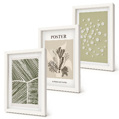 Photo frame wall Plant motifs in subdued colors and patterns