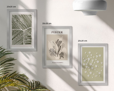 Photo frame wall Plant motifs in subdued colors and patterns