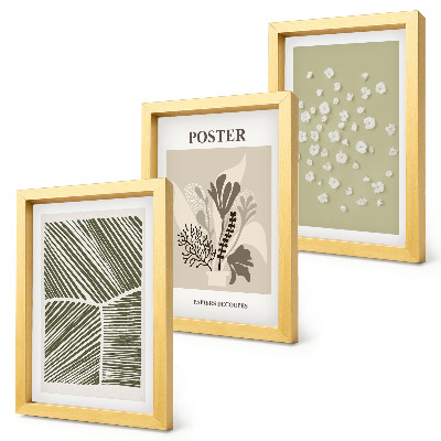 Photo frame wall Plant motifs in subdued colors and patterns