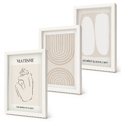 3-piece wall art set Stylish lines and minimalist shapes in neutral tones