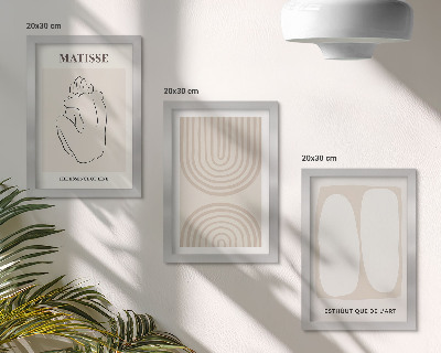 3-piece wall art set Stylish lines and minimalist shapes in neutral tones