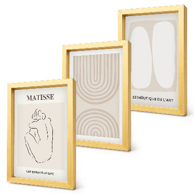 3-piece wall art set Stylish lines and minimalist shapes in neutral tones
