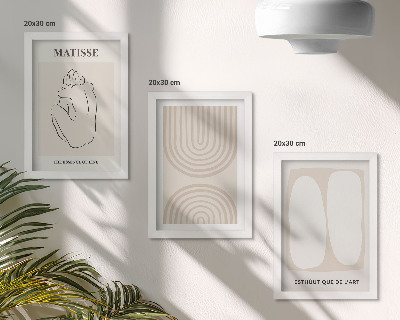 3-piece wall art set Stylish lines and minimalist shapes in neutral tones