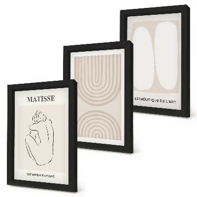 3-piece wall art set Stylish lines and minimalist shapes in neutral tones